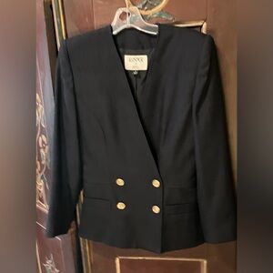 Kasper Black Fitted Double Breasted Blazer